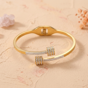 Bedazzled gold bangle
