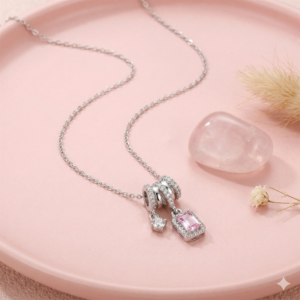 pink charm pendant necklace