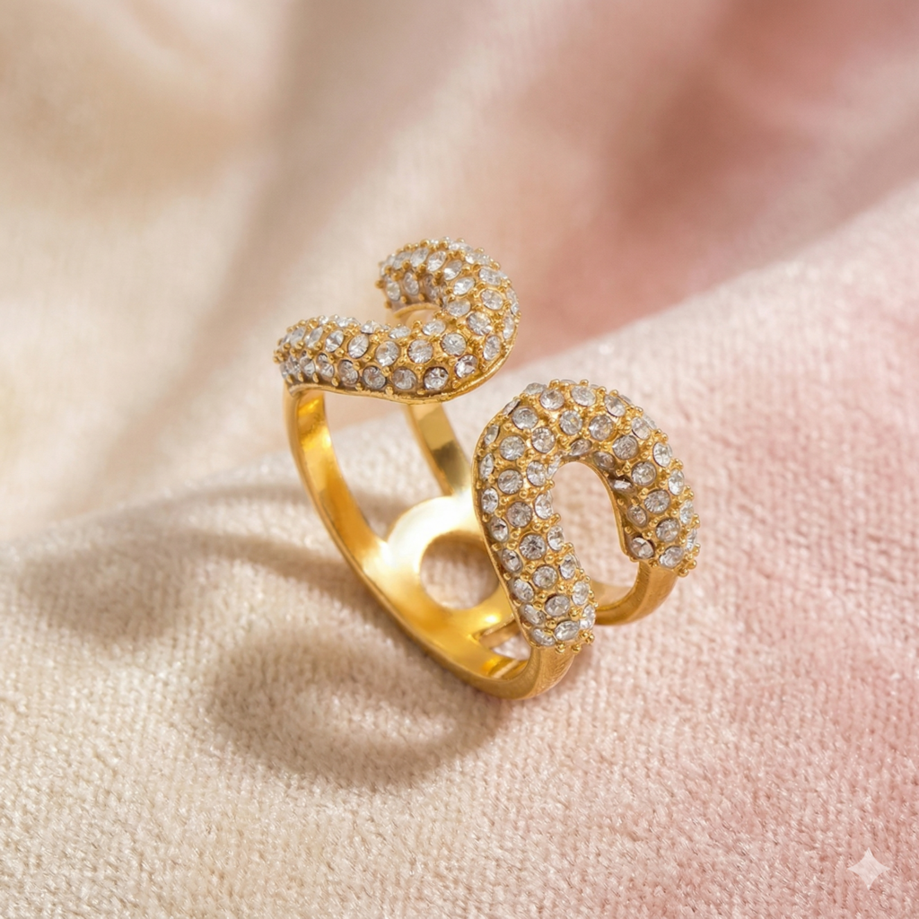 Gold Pave open ring